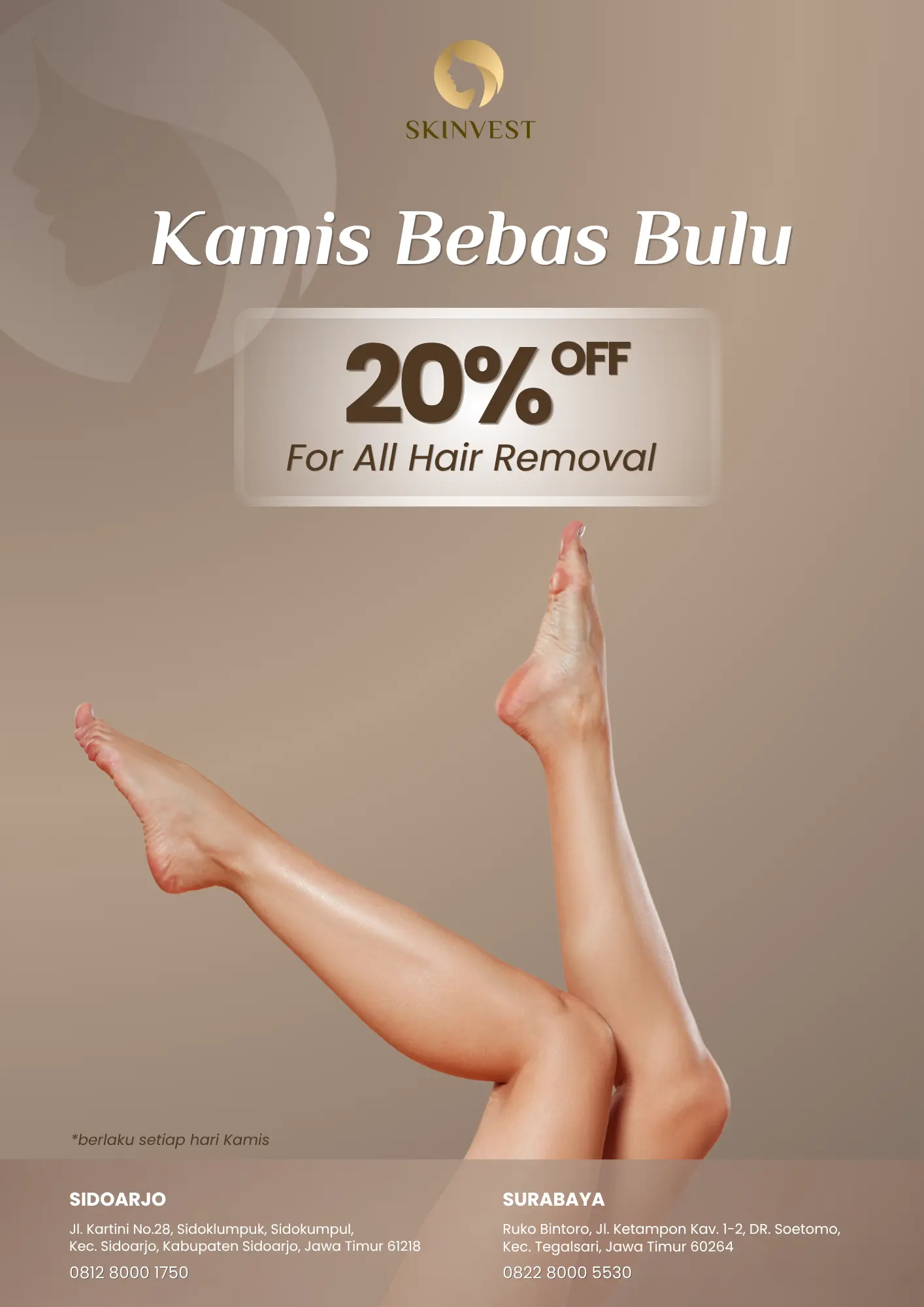 Desain promo Skinvest: Kamis Bebas Bulu